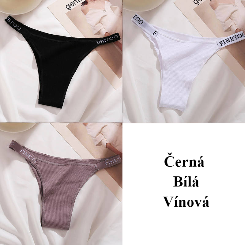 Women's high waist high slit cotton thong