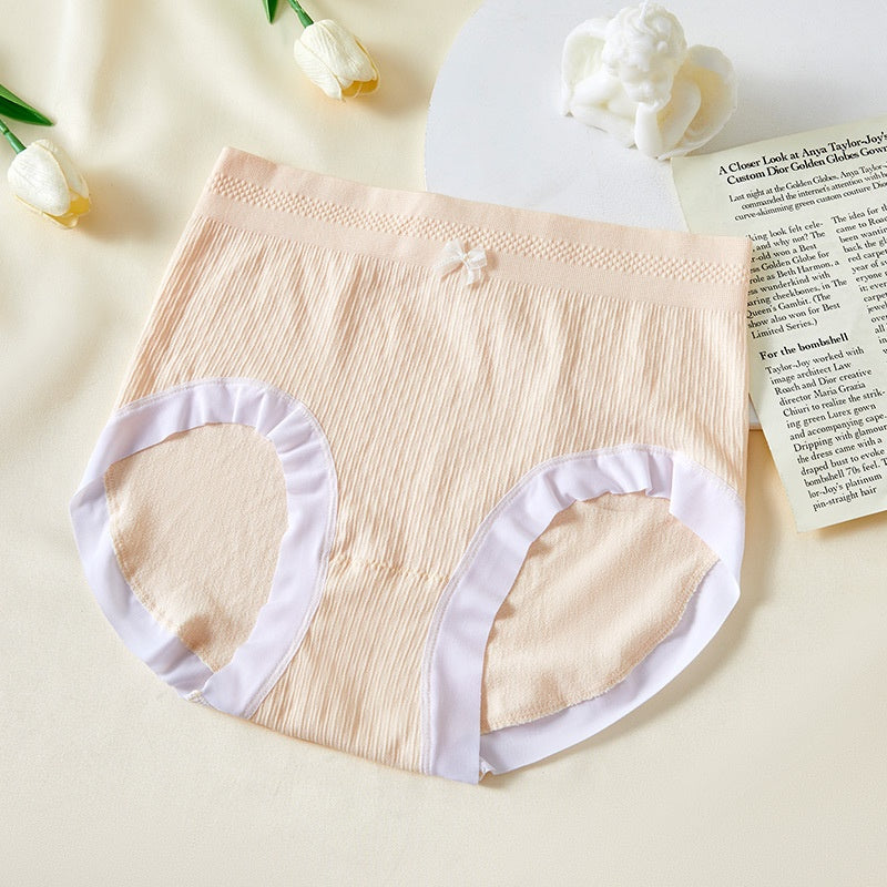 High Waist Bow Traceless Lace Briefs
