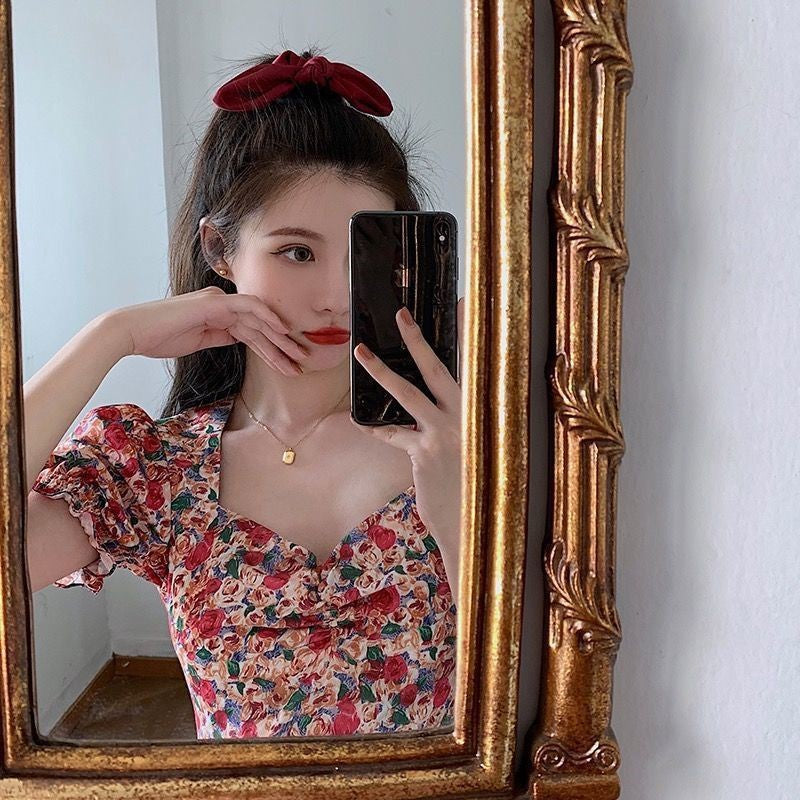 French Retro Niche Can Be Sweet And Salt First Love New Floral Dress