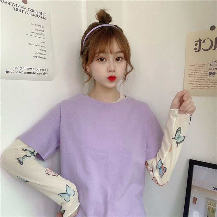 Sun Protection Clothing Ice Silk Long-sleeved T-shirt Mesh Thin Bottoming Shirt