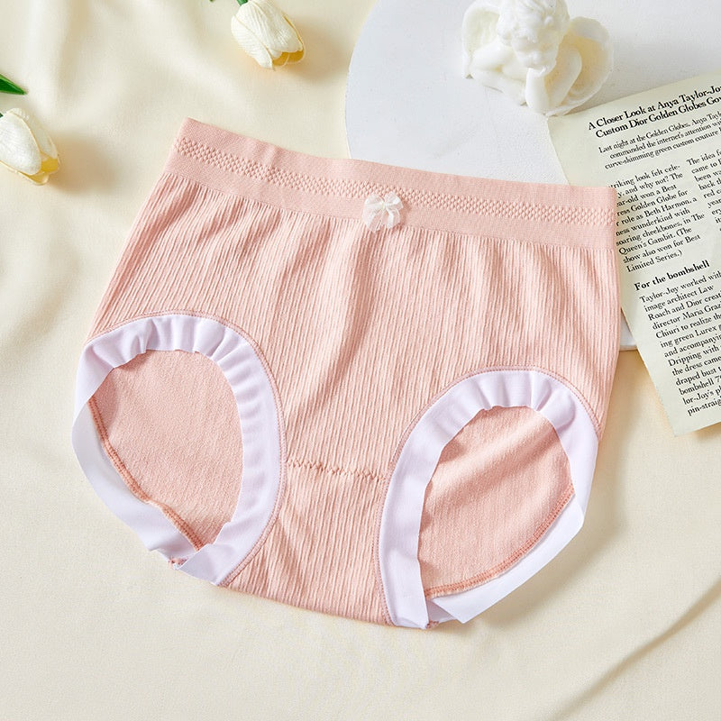 High Waist Bow Traceless Lace Briefs