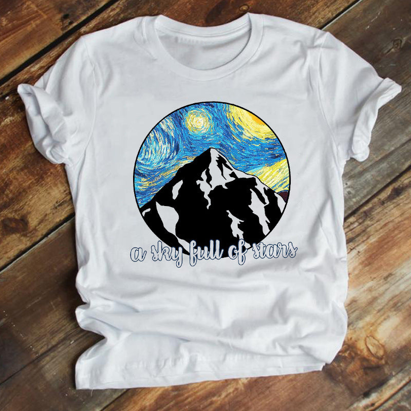 New Fashion Cartoon Printed Short-sleeved T-shirt Female Ins Trend