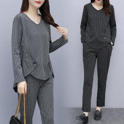 Fat Sister Top Loose Covering Belly Western Style Casual Pants
