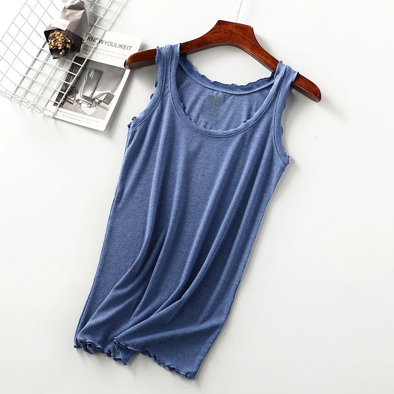 Threaded cotton women's vest