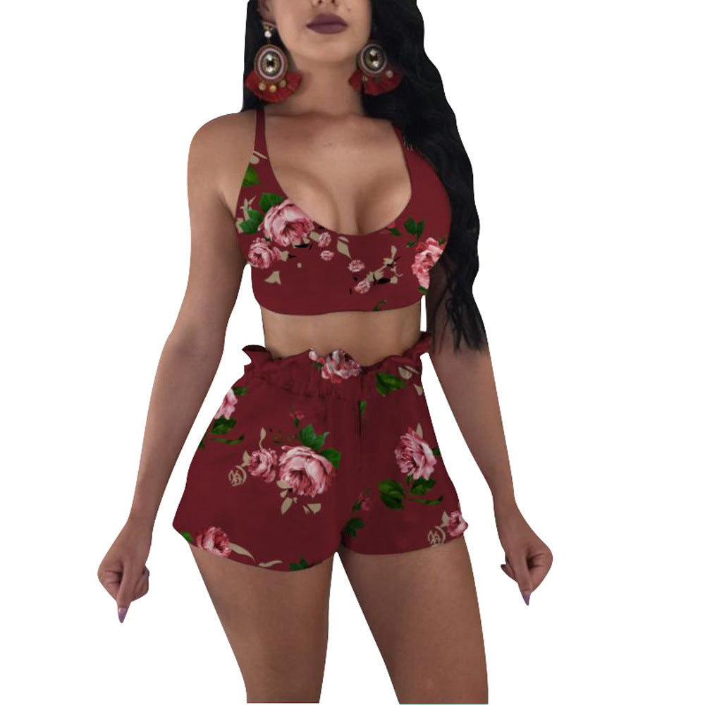 Two-piece lace-up shorts