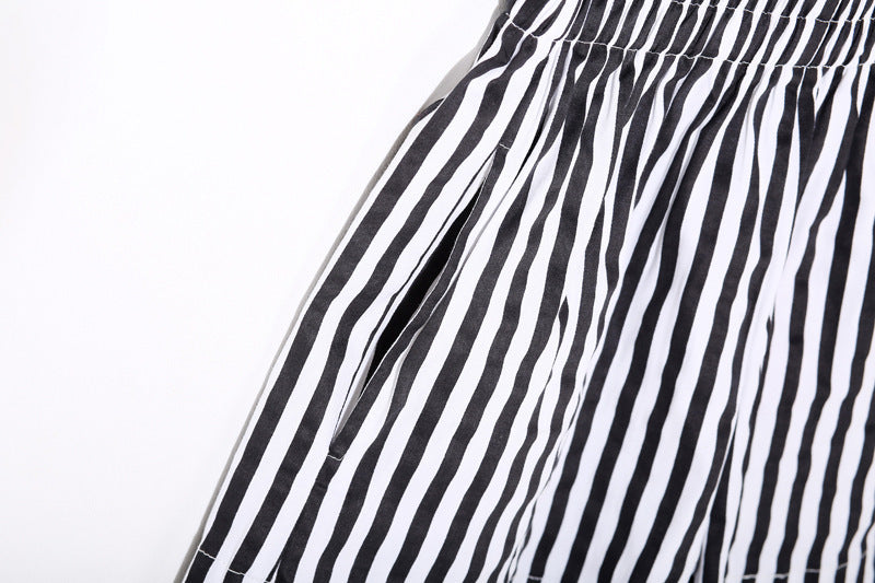 Women's Vertical Striped High Waist Wide Leg Pants