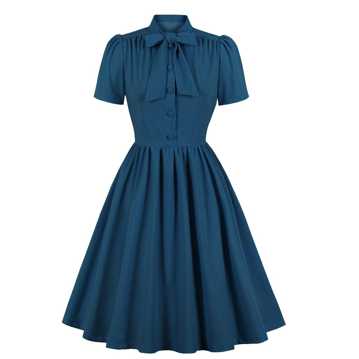 Women's Lace Up Solid Color Swing Dress