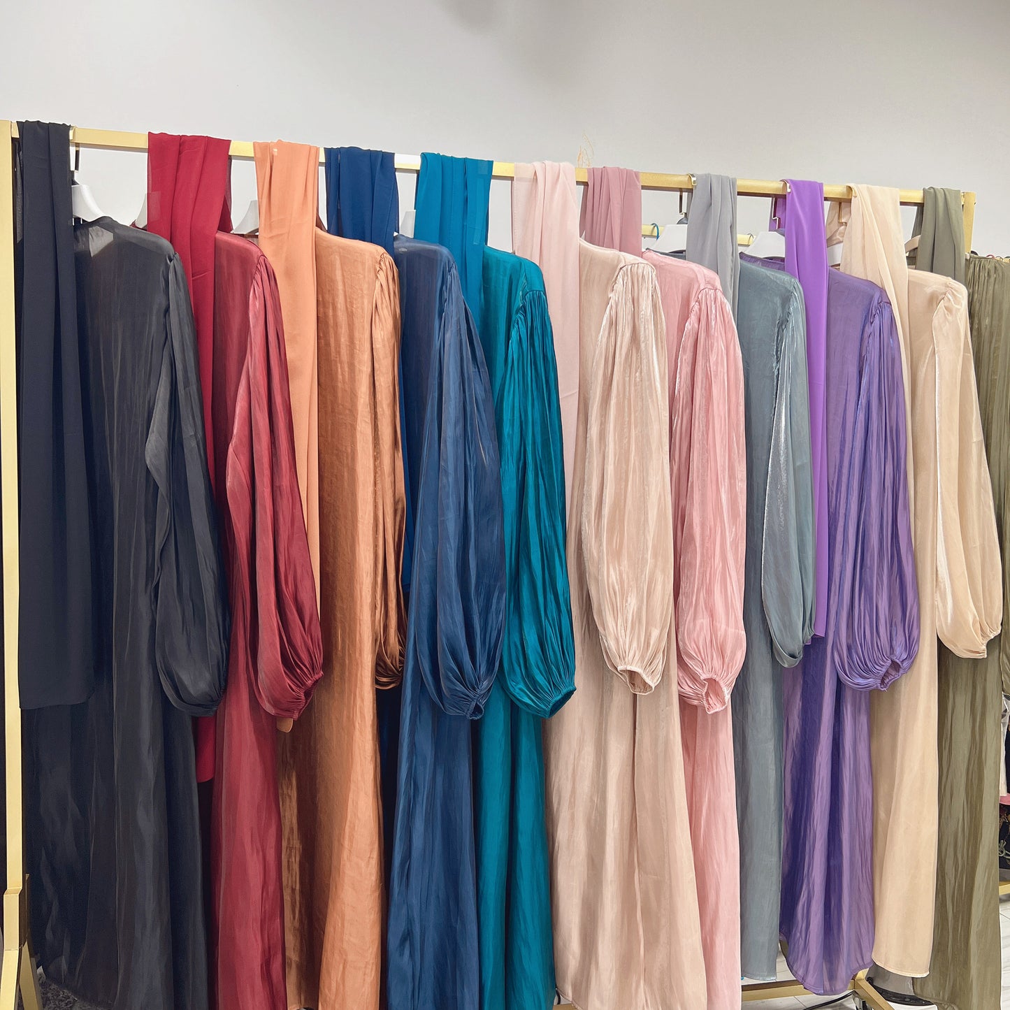 Bubble Sleeve Cardigan Elegant Long Dress In Dubai