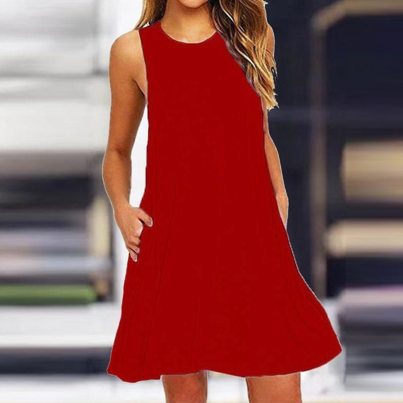 Pocket Vest solid large dress