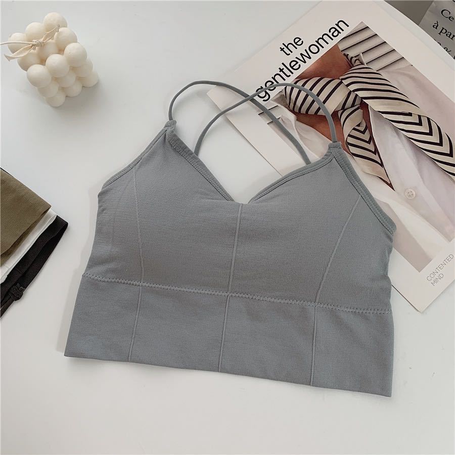 Cross-gathering Beauty Back Wrap And Chest Wear Anti-glare Bottoming Underwear Women