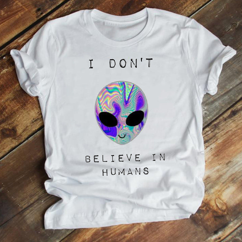 New Fashion Cartoon Printed Short-sleeved T-shirt Female Ins Trend