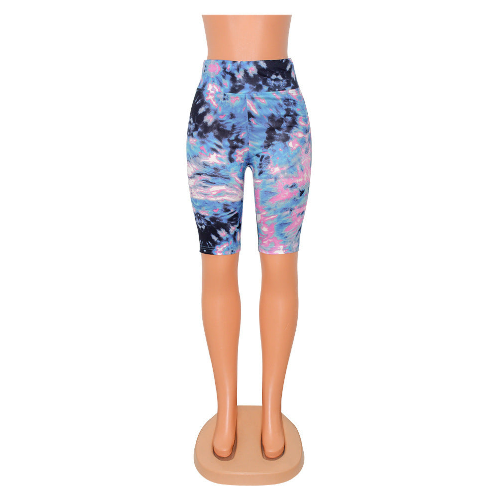 Women's Fashion Print Sports Casual Shorts Cropped Pants