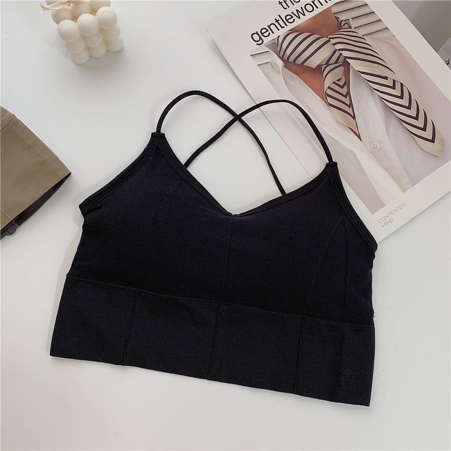 Cross-gathering Beauty Back Wrap And Chest Wear Anti-glare Bottoming Underwear Women