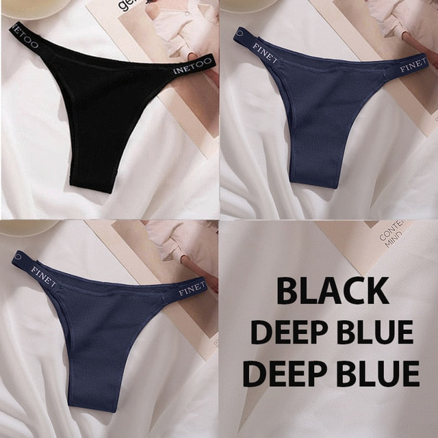 Women's high waist high slit cotton thong