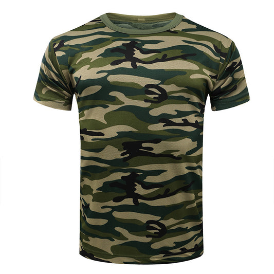 Summer Thin Breathable Mesh Round Neck T-shirt