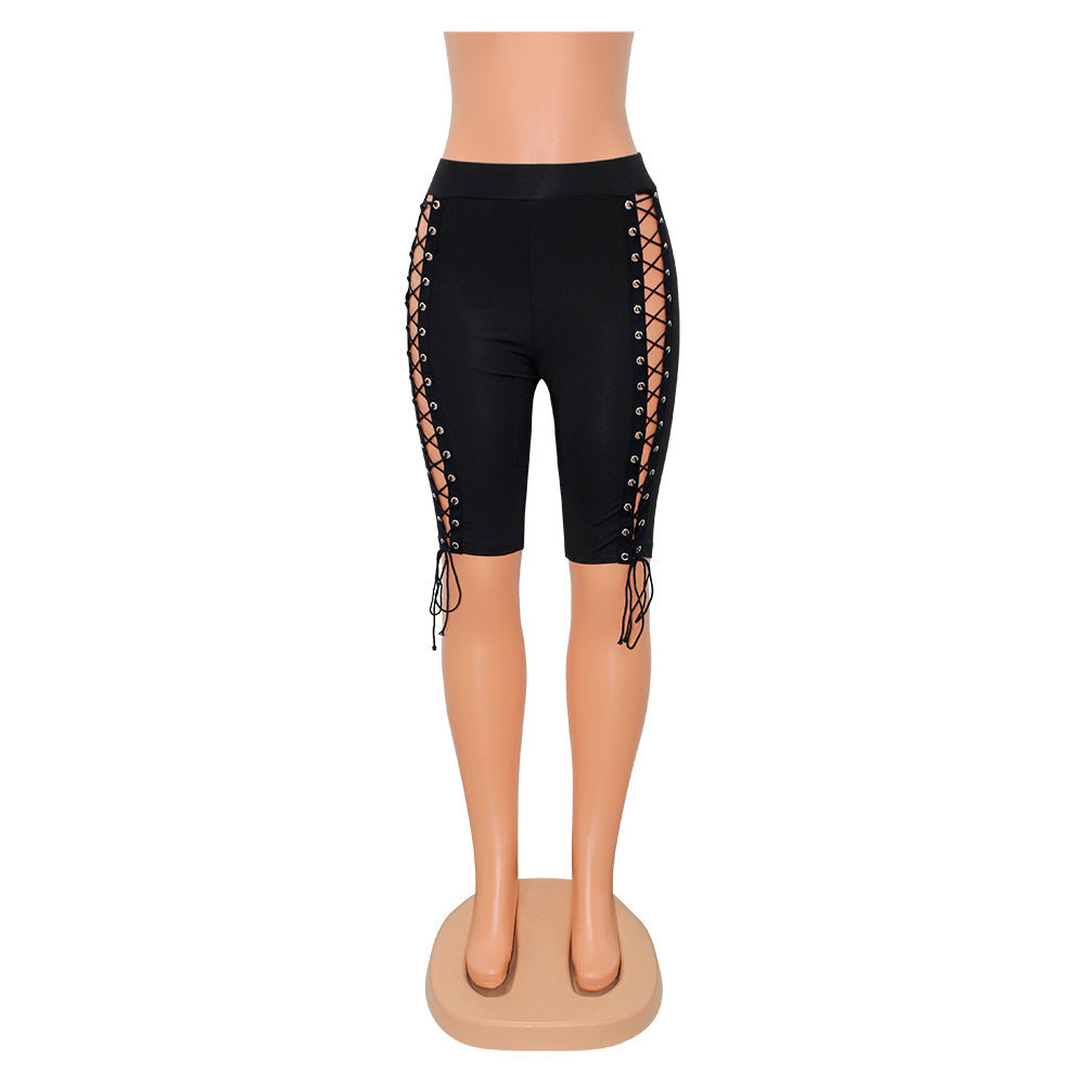 Women's Fashion Sports Casual Lace Up Shorts Five Pants