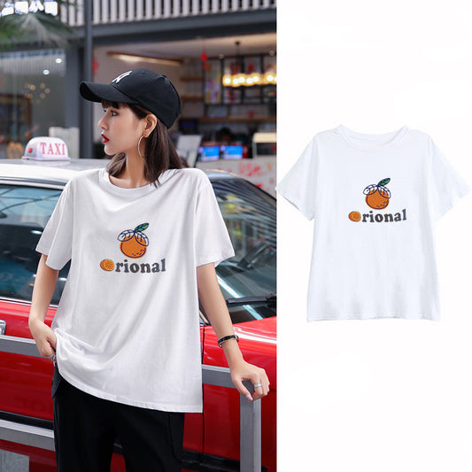 Summer Women's All-match Student Printed T-shirt Women's Trend
