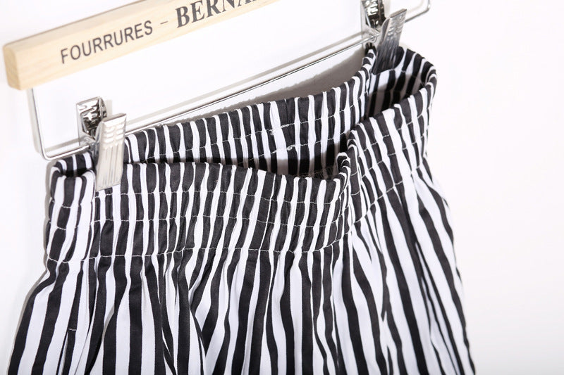 Women's Vertical Striped High Waist Wide Leg Pants