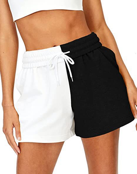 Women's Asymmetric Paneling Lace-up High Waist Sports Shorts