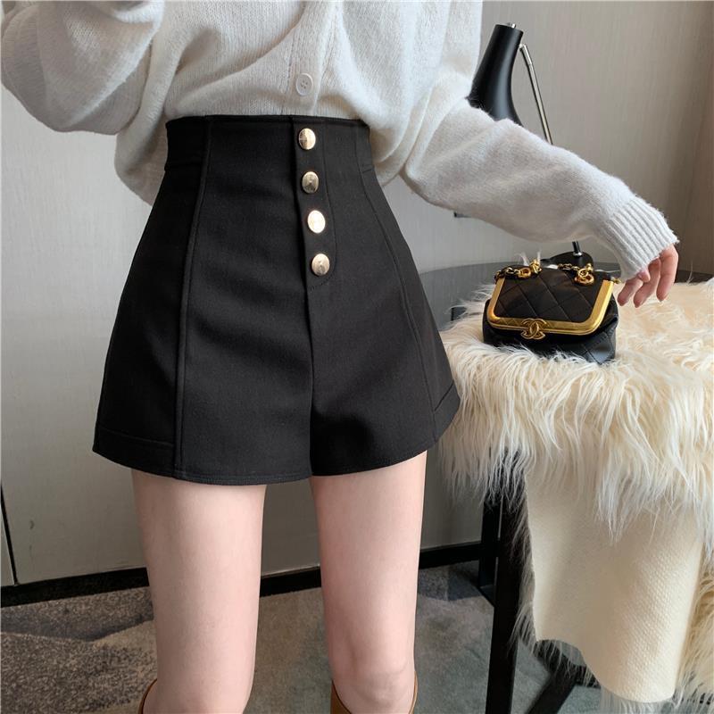 Women's Summer New High Waist Single Breasted Casual Shorts