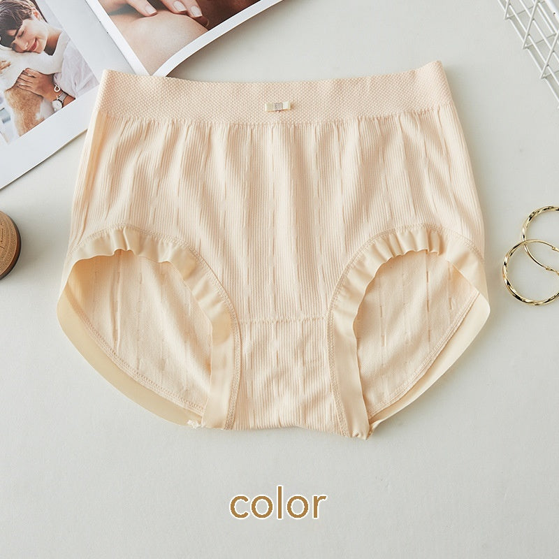High Waist Bow Traceless Lace Briefs