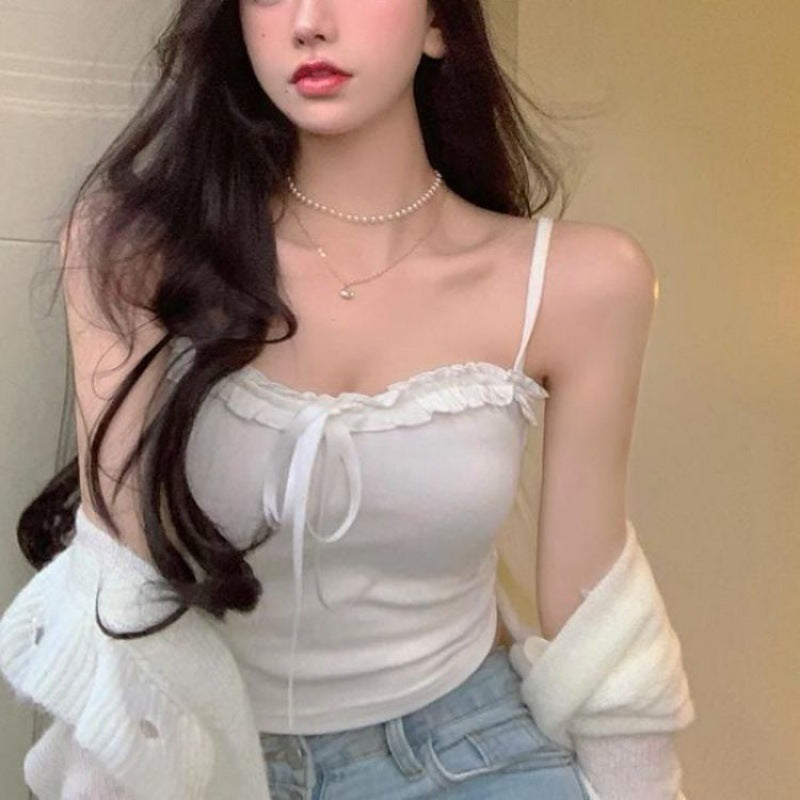 Pure Girl Bottoming Small Slip Top Outer Vest