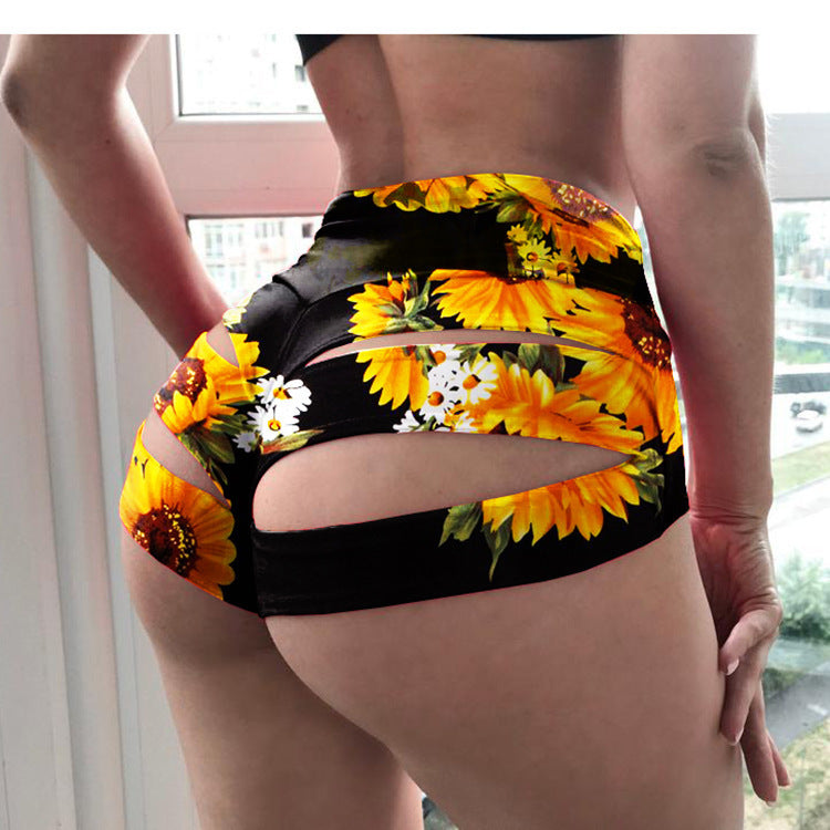Track Shorts Fashionable Stretch Print Yoga
