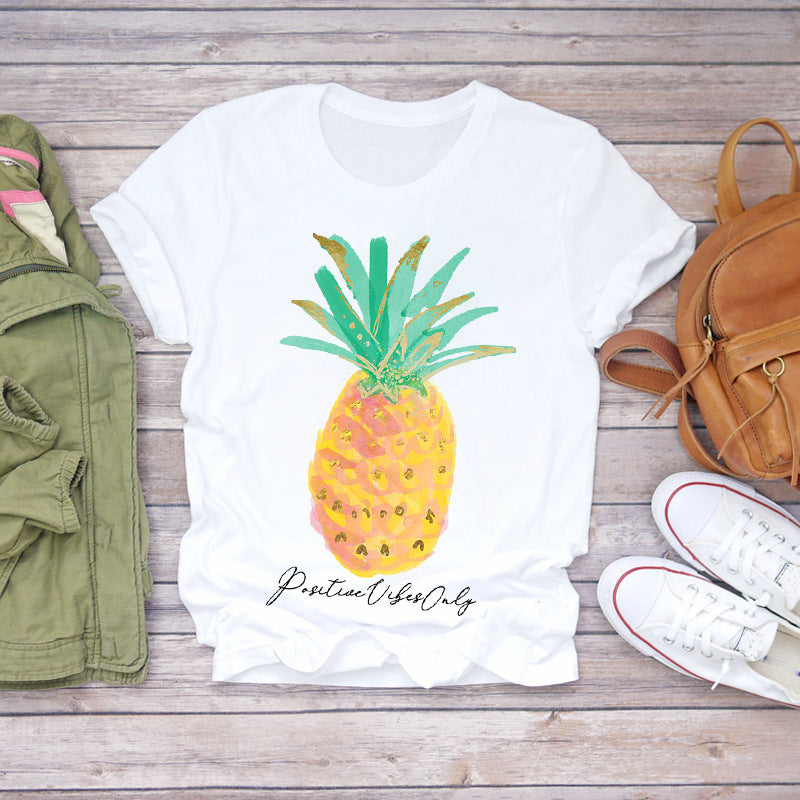 Women's Fashionable Printed Short-sleeved T-shirt