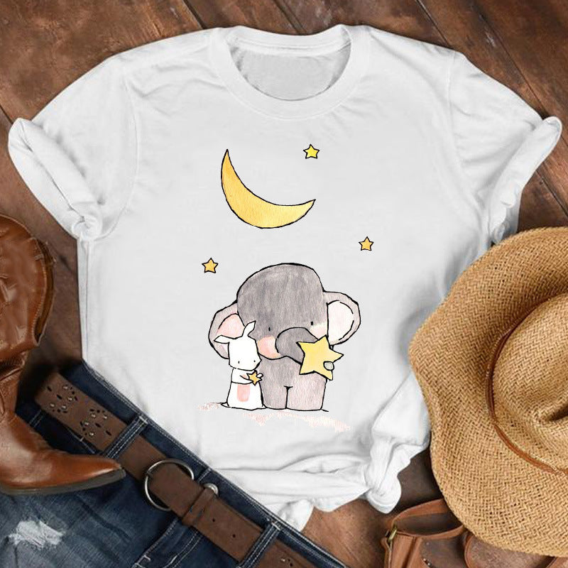 Cat Paw Cute Animal Print Short-sleeved T-shirt Men And Women Trend