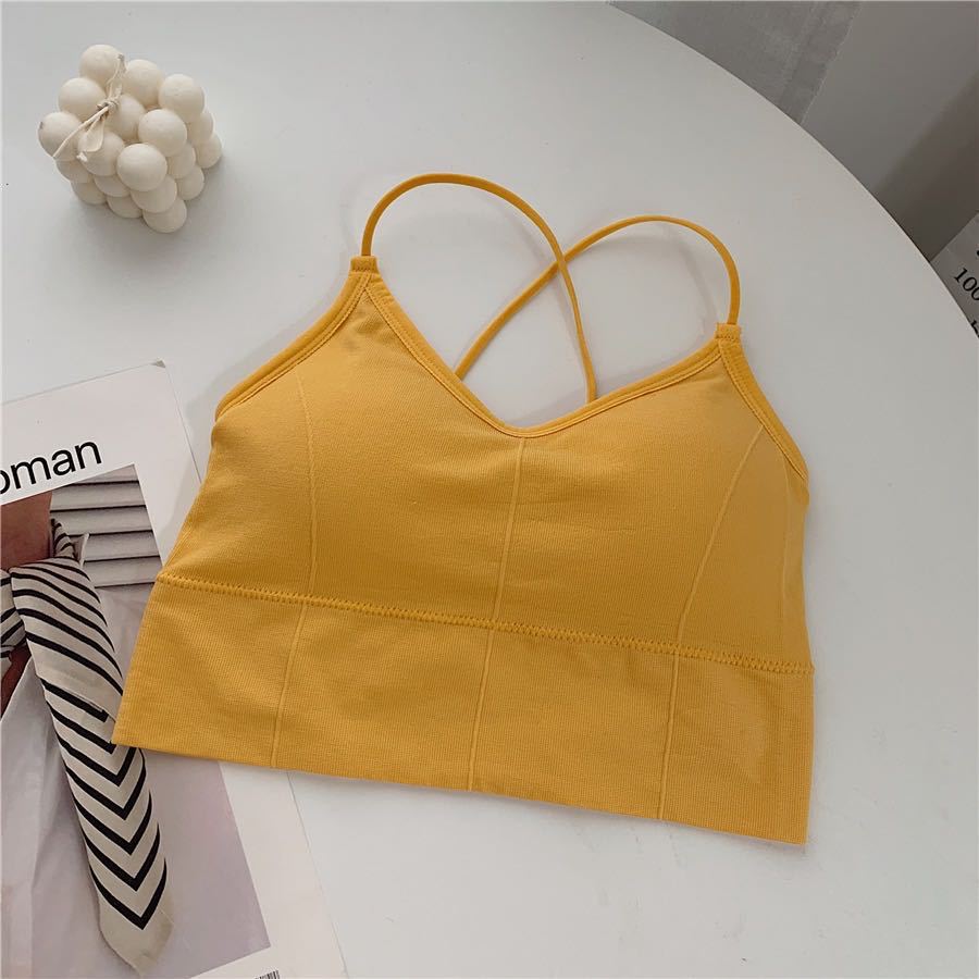 Cross-gathering Beauty Back Wrap And Chest Wear Anti-glare Bottoming Underwear Women
