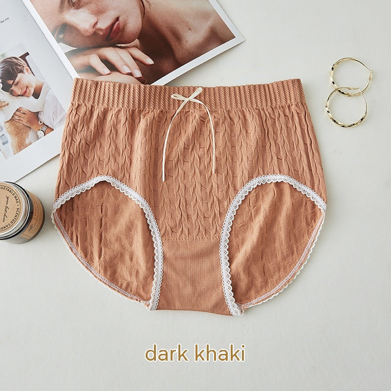 High Waist Bow Traceless Lace Briefs