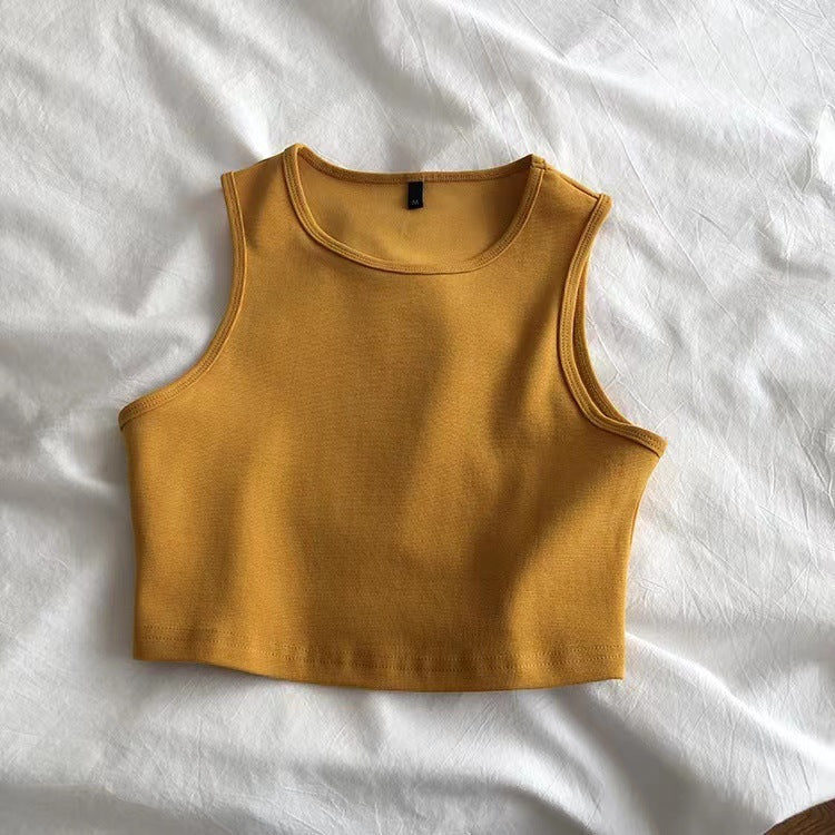 Women's short waistcoat with exposed navel