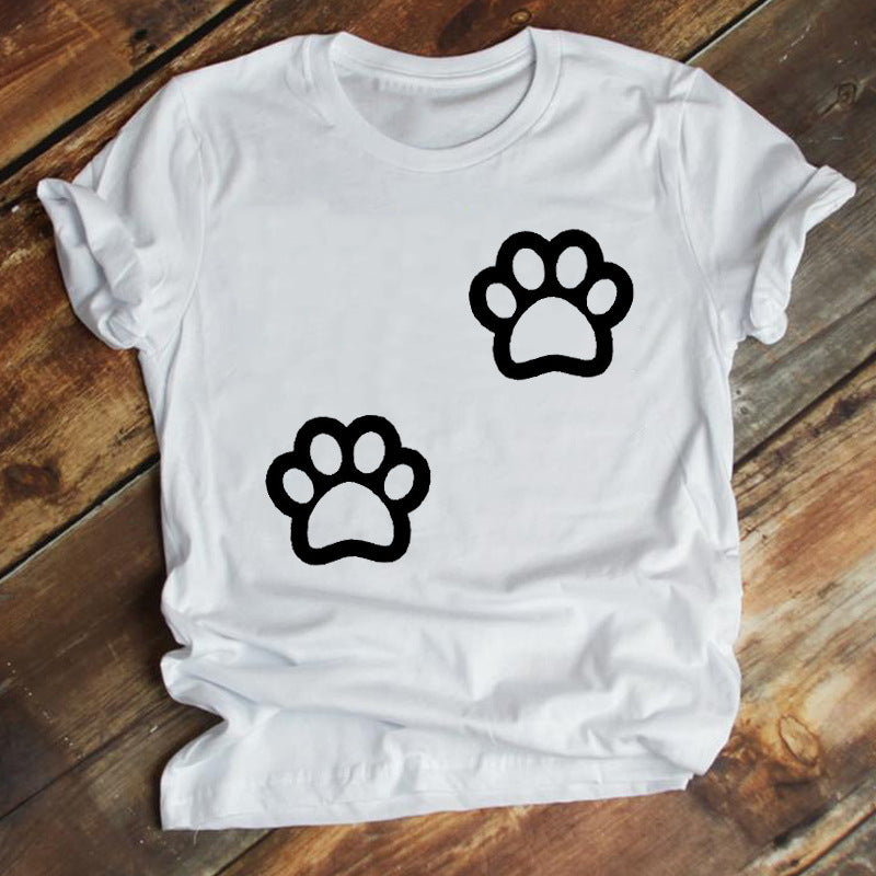 New Fashion Cartoon Printed Short-sleeved T-shirt Female Ins Trend