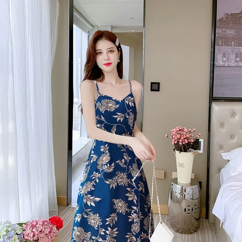 Women's Fashion Casual Print Sling Dress