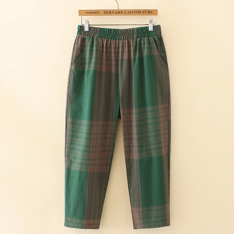 Plaid Two-piece Set Of All-match Slacks