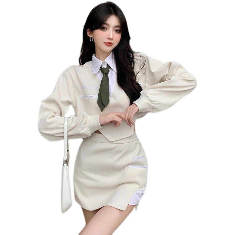 Spring And Autumn Korean Edition Casual Versatile Small Unique Top