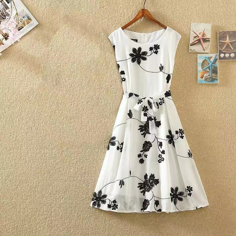 Sleeveless Dress With Tie Waist Little Black Dress