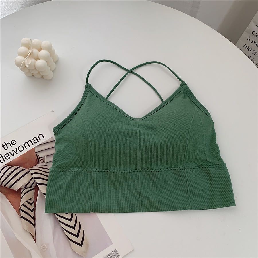 Cross-gathering Beauty Back Wrap And Chest Wear Anti-glare Bottoming Underwear Women