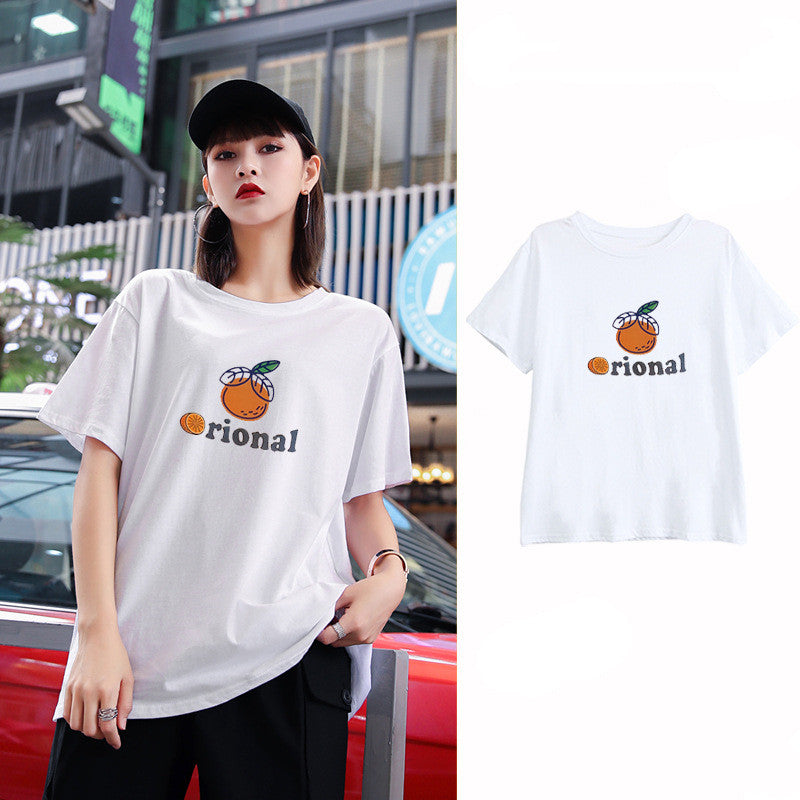 Summer Women's All-match Student Printed T-shirt Women's Trend