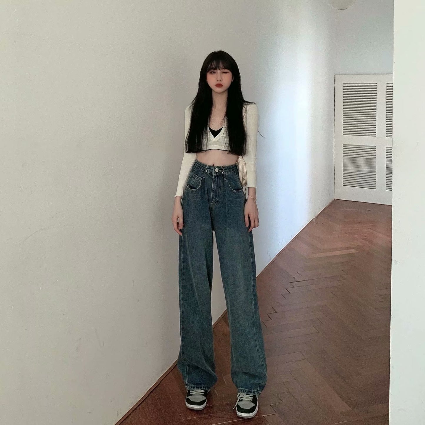 Vintage Chic Loose Drape Straight-leg Trousers