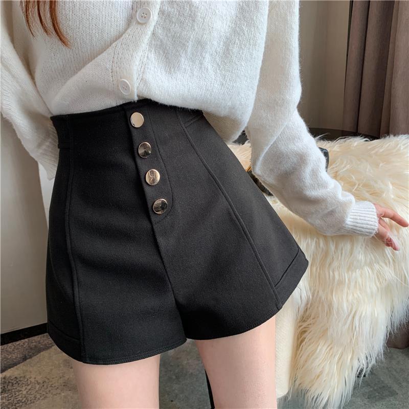 Women's Summer New High Waist Single Breasted Casual Shorts