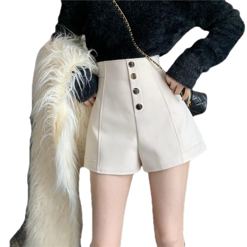 Women's Summer New High Waist Single Breasted Casual Shorts