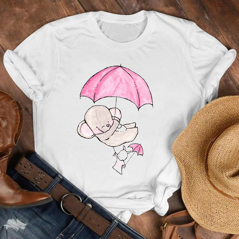 Cat Paw Cute Animal Print Short-sleeved T-shirt Men And Women Trend