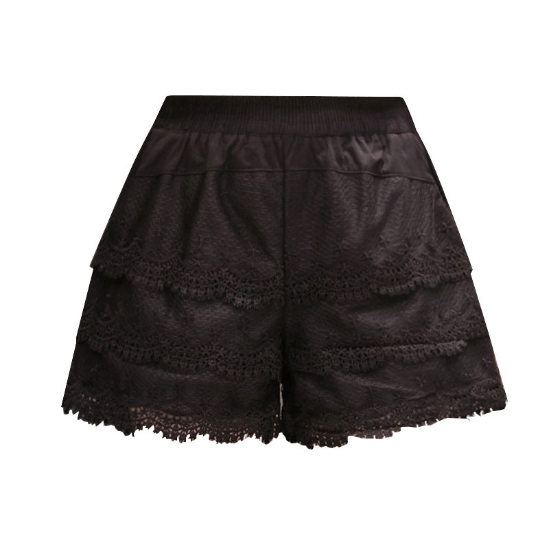 Women's Outer Wear Loose High Waist A-line Lace Casual Pants