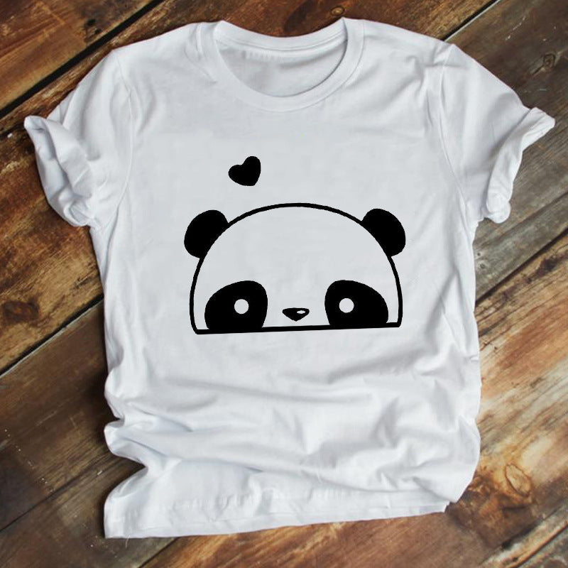 New Fashion Cartoon Printed Short-sleeved T-shirt Female Ins Trend