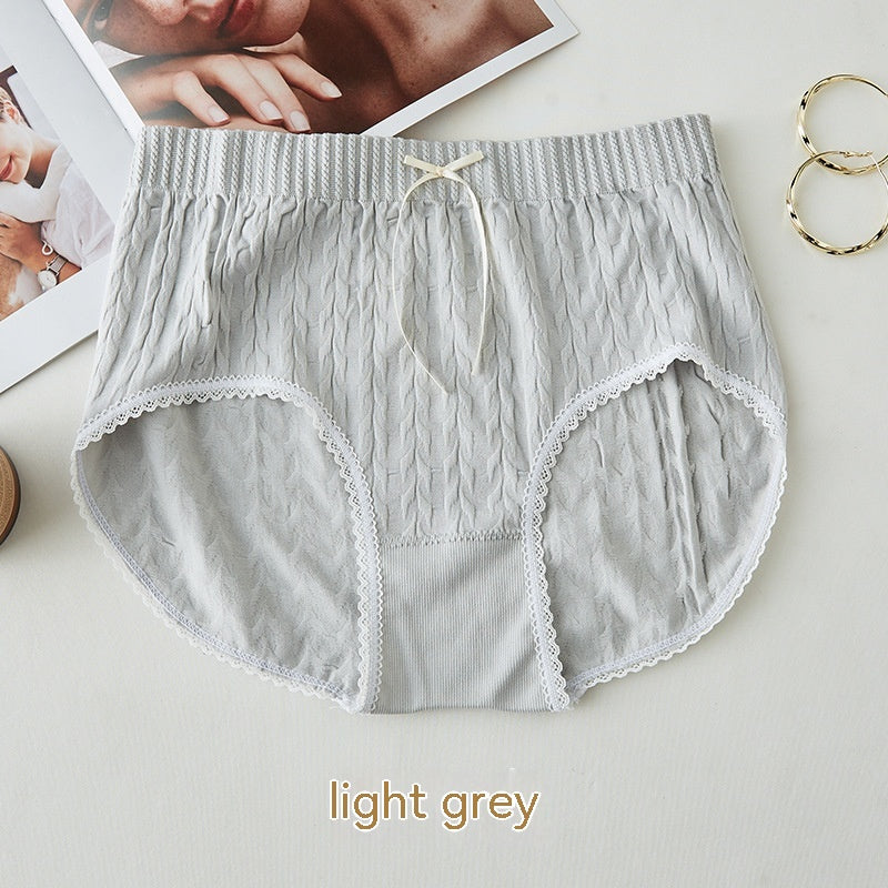 High Waist Bow Traceless Lace Briefs