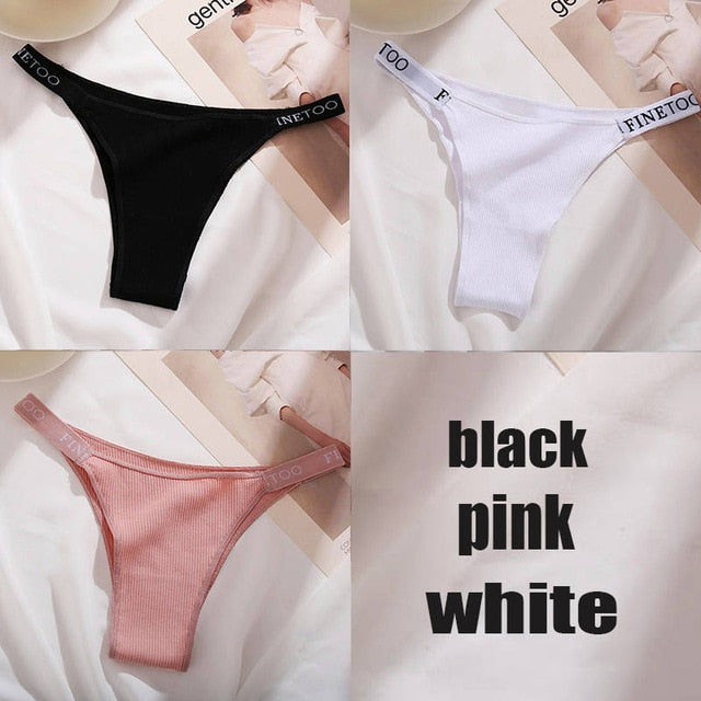 Women's high waist high slit cotton thong