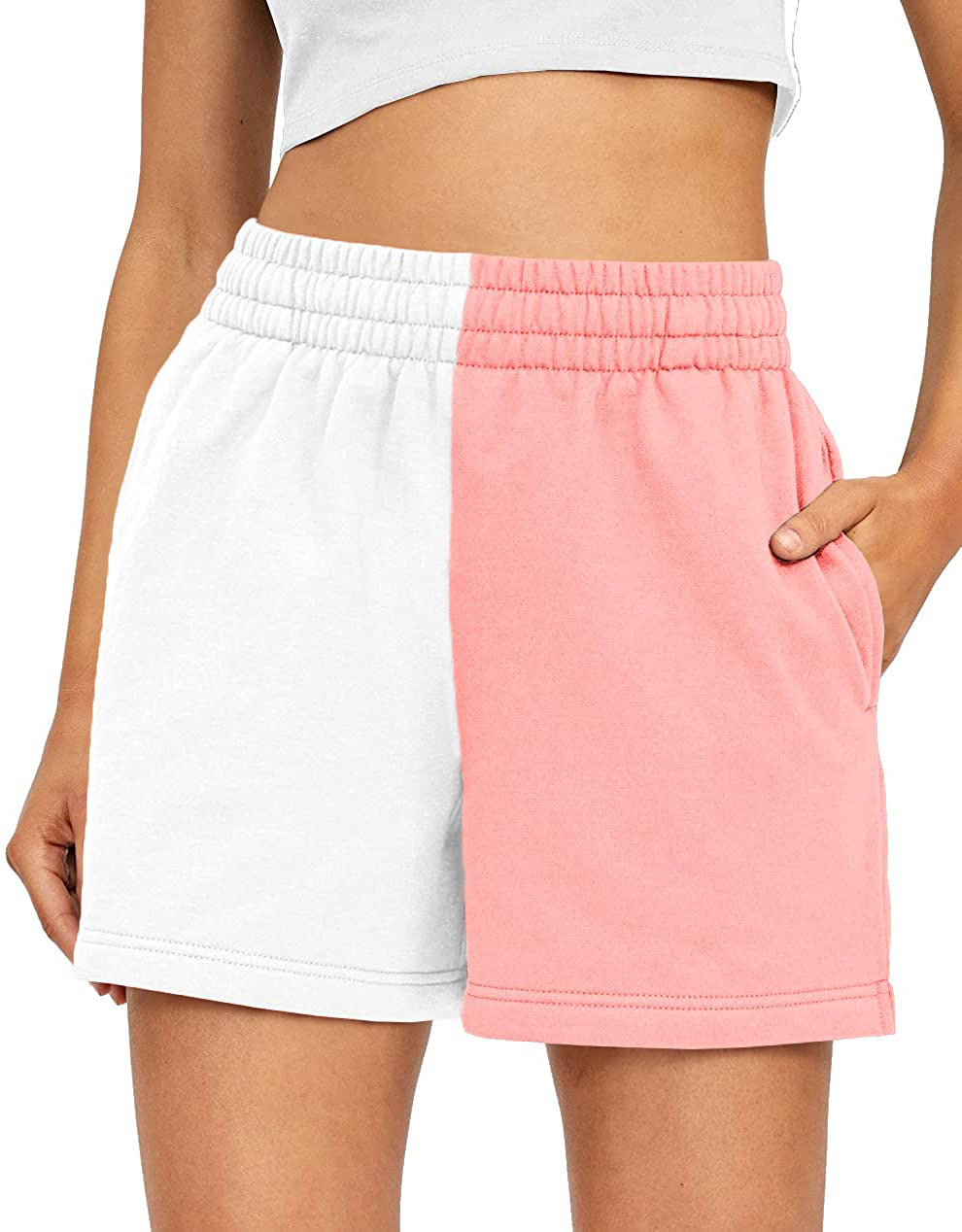 Women's Asymmetric Paneling Lace-up High Waist Sports Shorts