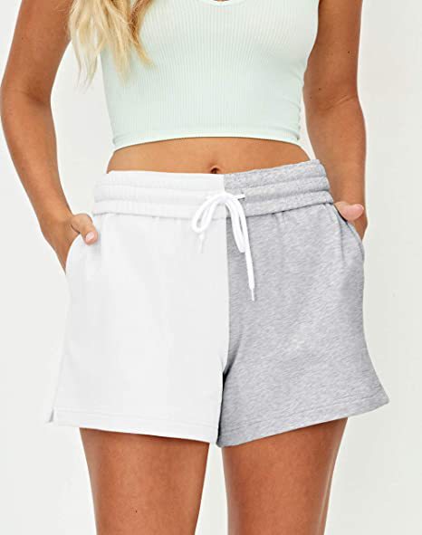 Women's Asymmetric Paneling Lace-up High Waist Sports Shorts